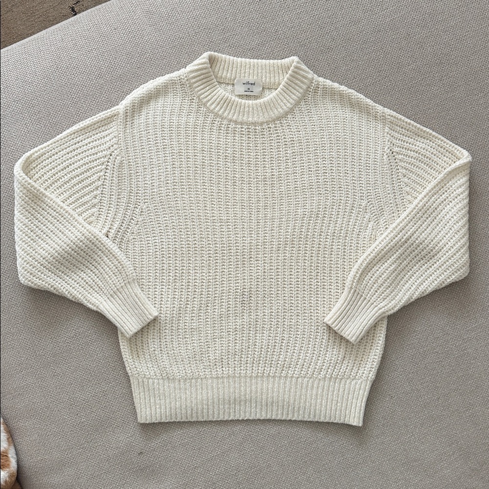 Aritzia Wilfred Cream Knit Sweater